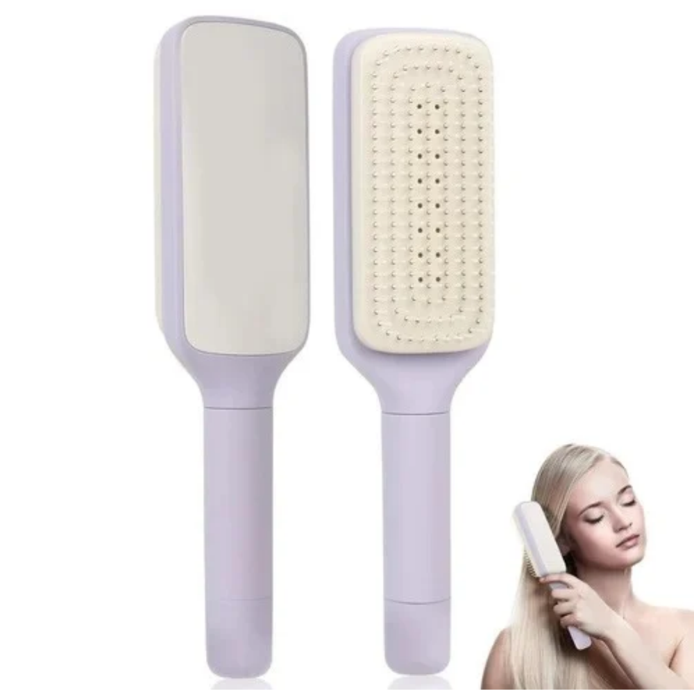 NUVIO One-Click Self-Cleaning Hair Brush with 3D Air Cushion