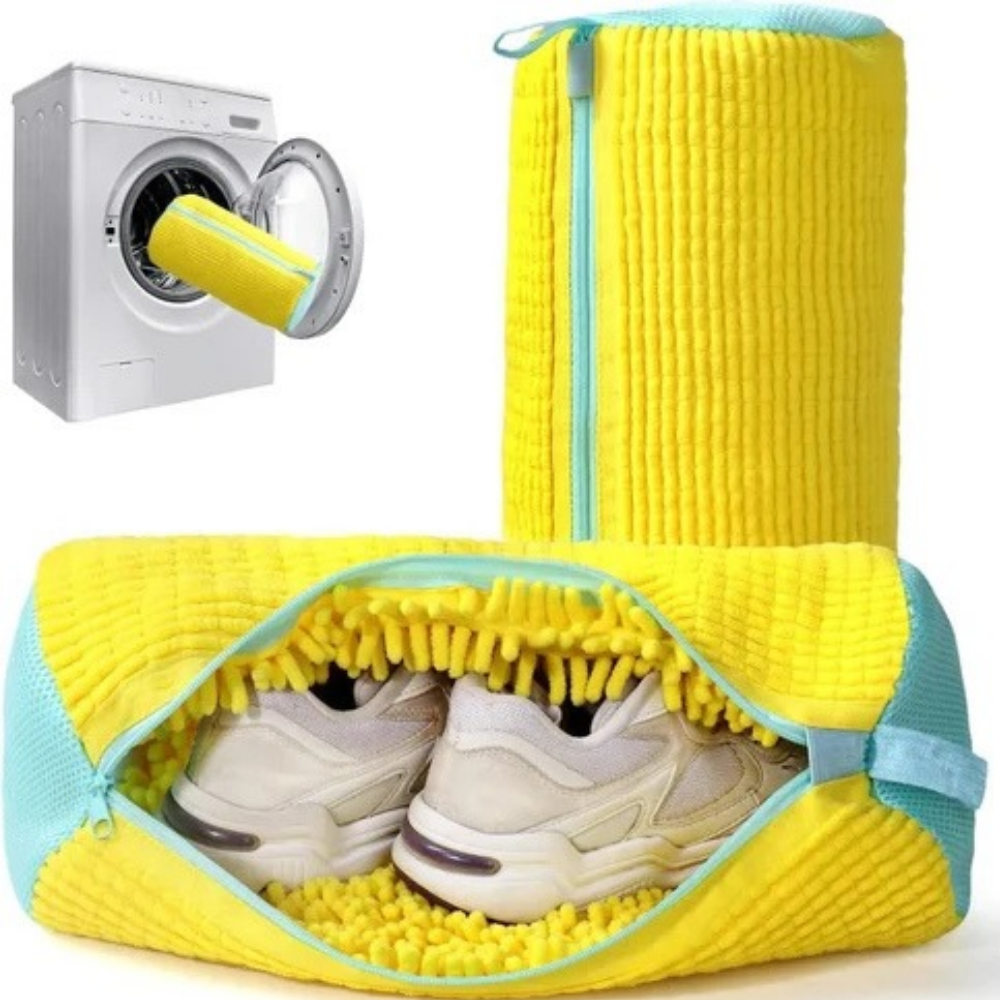 NUVIO Cylinder Padded Shoe Washing Bag for Laundry & Sneaker Protection