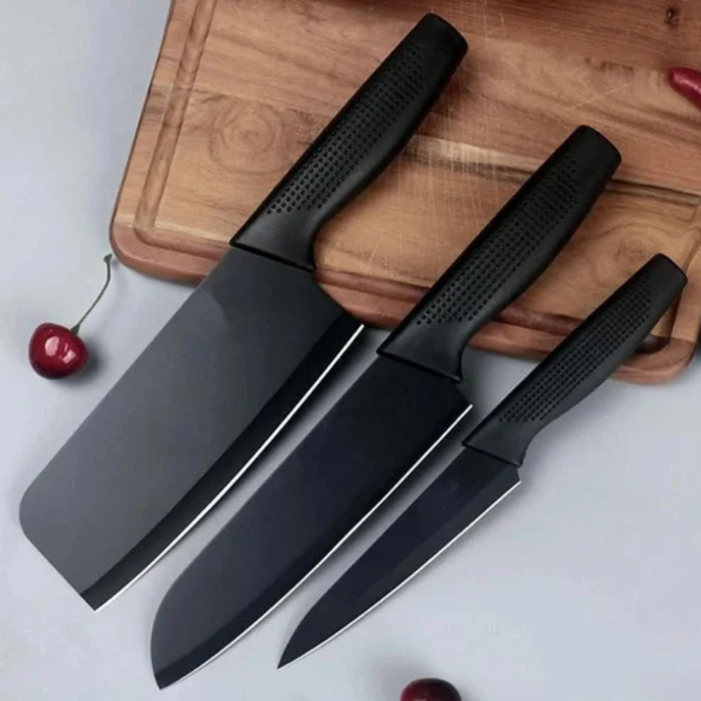 NUVIO 3-Piece Professional Chef Kitchen Knife Set (High-Carbon Stainless Steel)