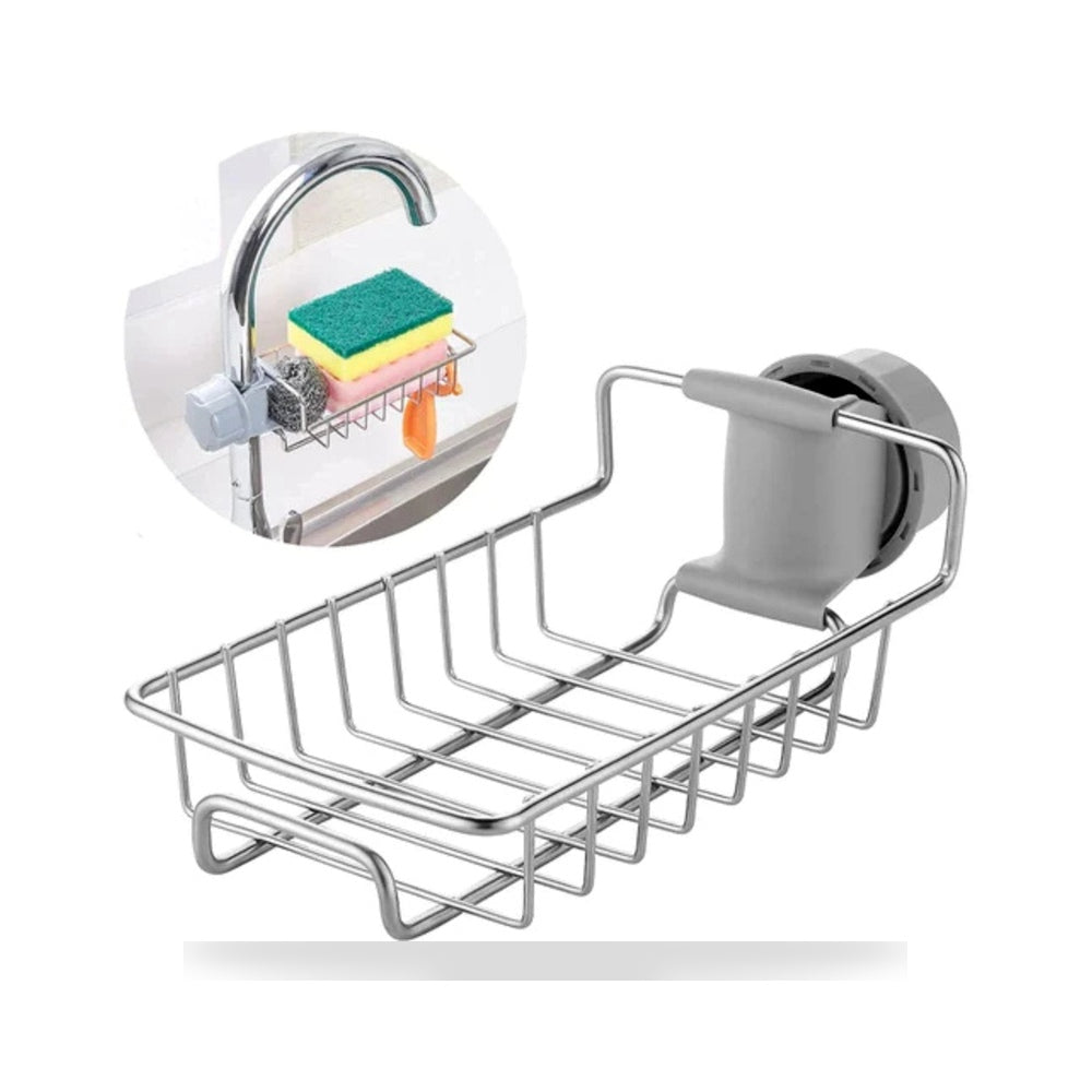 NUVIO Telescopic Expandable Kitchen Sink Storage Organizer Caddy & Towel Bar