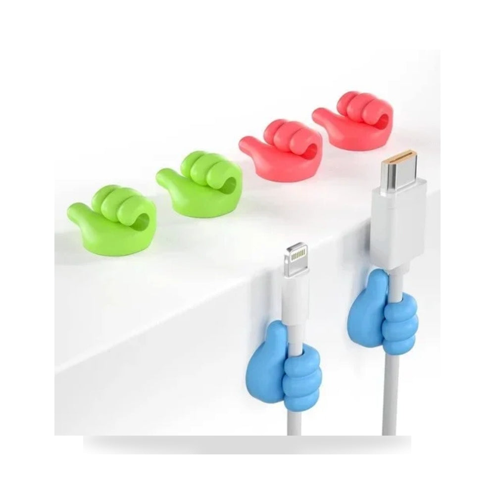 NUVIO Creative Silicone Thumb Cable Clip & Multipurpose Wall Hooks (Pack of 10)