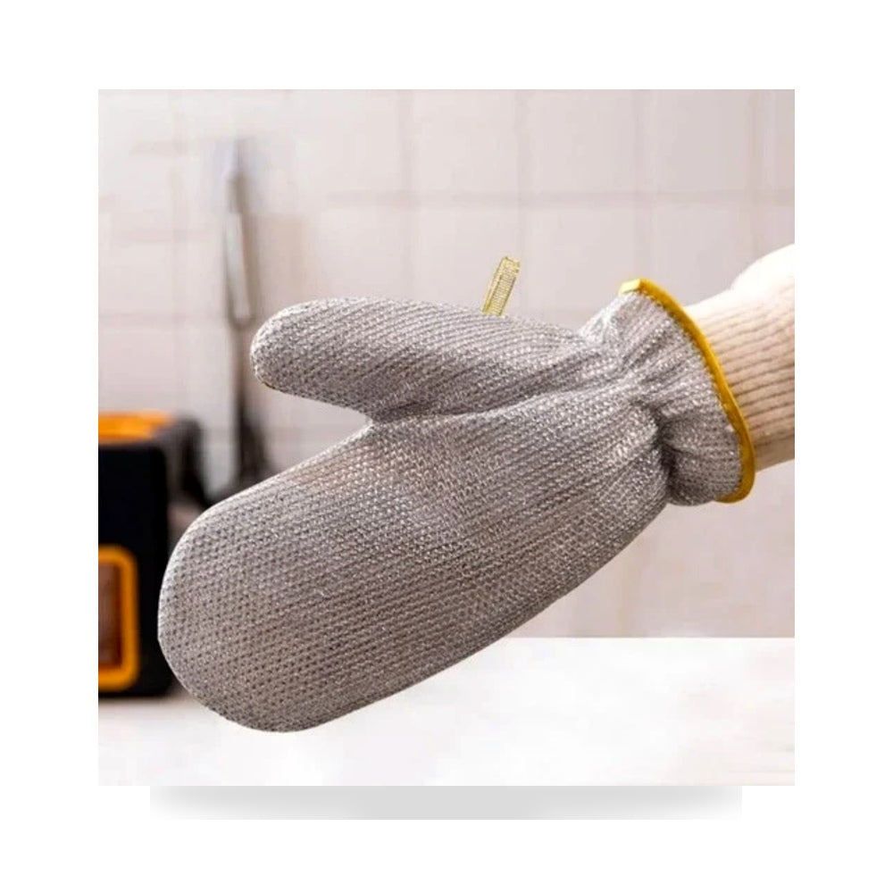 NUVIO Silver Wire Dishwashing & Scrubbing Cleaning Gloves (Waterproof)