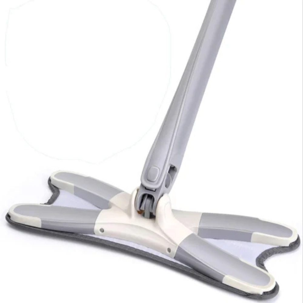 NUVIO X-Type 360° Self-Wringing Flat Floor Mop with Microfiber Pads
