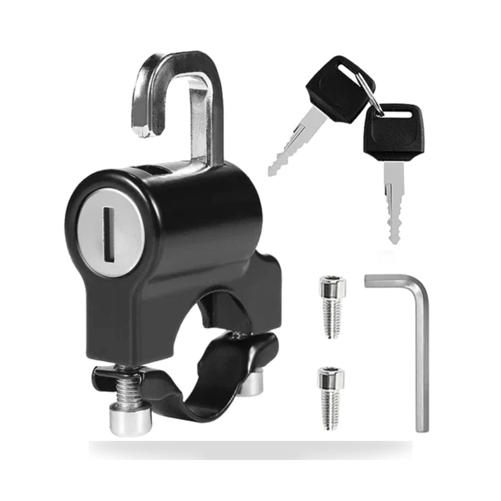 NUVIO Universal Anti-Theft Motorcycle & Bicycle Helmet Handlebar Lock with Keys