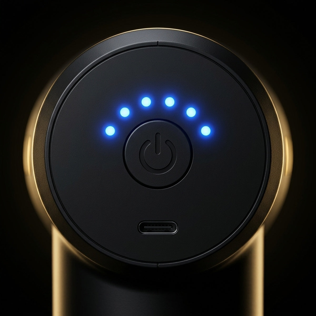 Nuvio Impulse Percussion Massage Gun - Macro Details and Speed Control